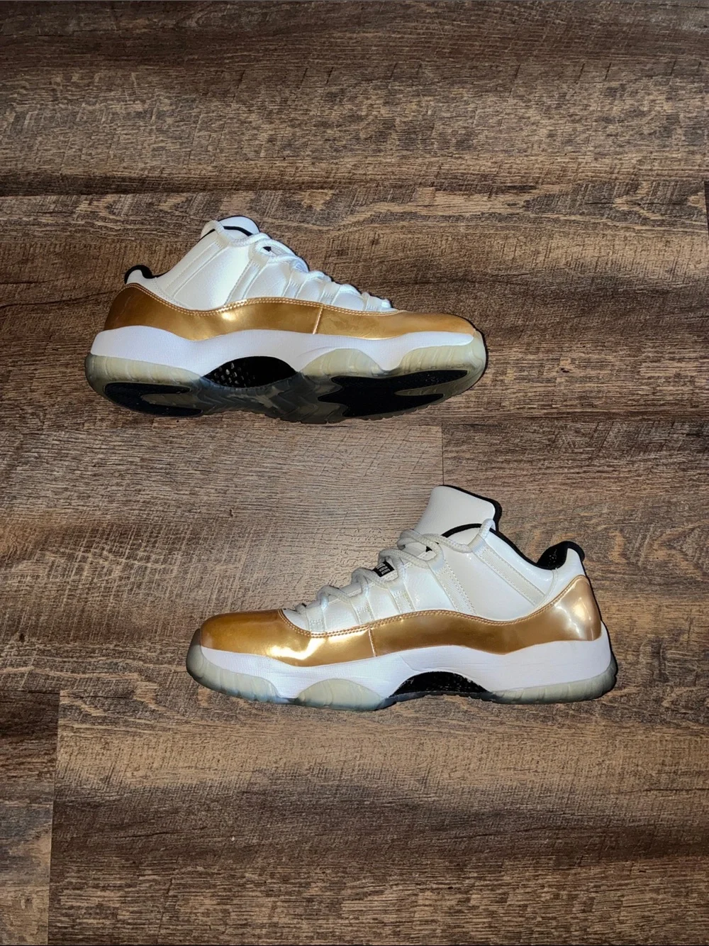 Closing Ceremony 11s Low Jordan Men's Sneakers in White, Gold and Black